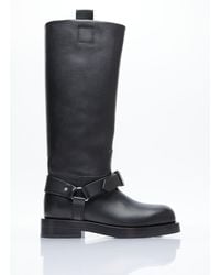 Burberry - Leather Saddle Tall Boots - Lyst