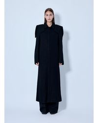 Yohji Yamamoto - Shrink Serge Paneled Shoulder Long Coat - Lyst