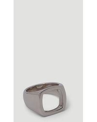 Tom Wood Cushion Mini Signet Ring in Silver Metallic Womens Mens Jewellery 