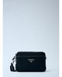Prada - Re-Nylon And Saffiano Leather Crossbody Bag - Lyst