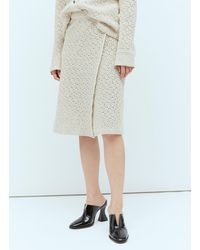 Bottega Veneta - Textured Knit Wraparound Midi Skirt - Lyst