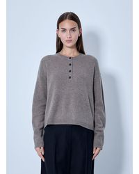Max Mara - Button Placket Knit Sweater - Lyst