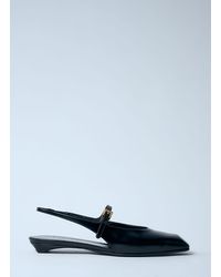 Prada - Leather Slingback Ballerina Pumps - Lyst
