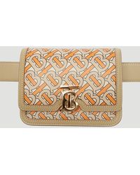Burberry Tb Monogram Print Belt Bag In Orange