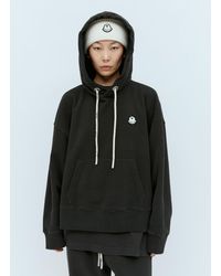 8 MONCLER PALM ANGELS - Logo Patch Hooded Sweatshirt - Lyst