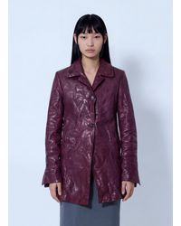 Miu Miu - Textured Leather Coat - Lyst