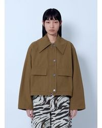 Ganni - Workwear Canvas Short Barn Jacket - Lyst