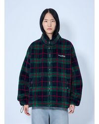 Miu Miu - Checked Teddy Zipper Jacket - Lyst