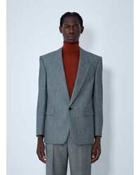 Saint Laurent - Prince Of Wales Wool Blazer - Lyst