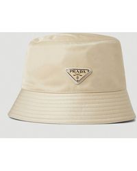 Prada - Logo Plaque Bucket Hat - Lyst