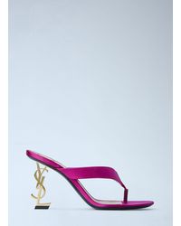 Saint Laurent - Opyum Satin Thong Mule Sandals - Lyst