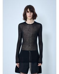 Rick Owens - Sheer Knit Long Sleeve Top - Lyst