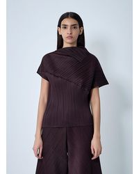 Pleats Please Issey Miyake - Draped Pleated Shirt - Lyst