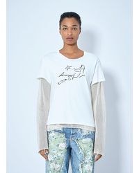 Acne Studios - Layered Mesh Sleeve T-Shirt - Lyst