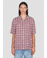 Gucci - Square G Tartan Print Linen Shirt - Lyst