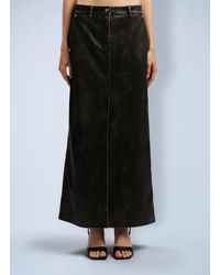 Palm Angels - Curved Logo Coated Long Skirt - Lyst