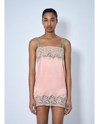 Saint Laurent - Sleeveless Lace-Trimmed Slip Dress - Lyst