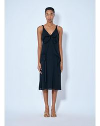 Acne Studios - Silk Midi Dress With Bow - Lyst