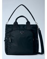 Prada - Re-Nylon Logo-Plaque Tote Bag - Lyst