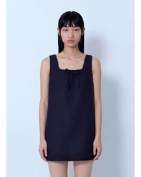 Miu Miu - Sleeveless Mini Dress With Bow Detail - Lyst