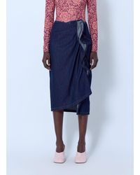 Dries Van Noten - Sinas Ruffle Denim Midi Skirt - Lyst