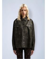 Palm Angels - Curved Logo Coated Overshirt - Lyst