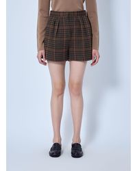 Max Mara - Pleated Check Shorts - Lyst