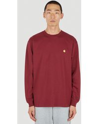 Carhartt WIP Chase Long Sleeve T-shirt - Red