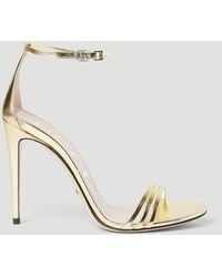 Gucci - Metallic Leather Heeled Sandals - Lyst