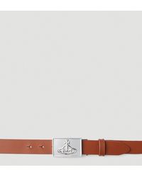 Vivienne Westwood Orb Plaque Buckle Belt - Brown
