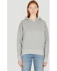 Saint Laurent - Distressed Hooded Sweatshirt - Lyst