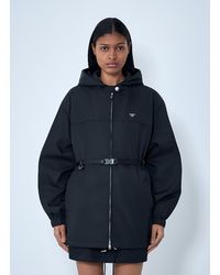 Prada - Re-Nylon Hooded Belted Anorak Jacket - Lyst