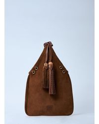 Miu Miu - Suede Handbag With Tassels - Lyst