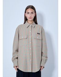 Miu Miu - Checked Cotton Shirt - Lyst