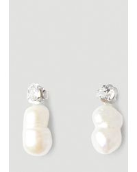 Simone Rocha Double Pearl Earrings - White