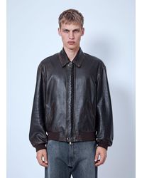 Prada - Nappa Leather Bomber Jacket - Lyst