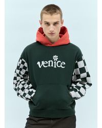 ERL - Venice Checker-sleeve Hooded Sweatshirt - Lyst