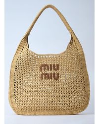 Miu Miu - Logo Motif Crochet Shoulder Bag - Lyst