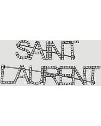 Saint Laurent Set Of Two Logo Hair Pins - Metallic