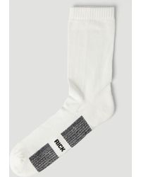 Womens Clothing Hosiery Socks Rick Owens Cotton Logo-print Socks in White 