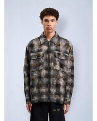 Palm Angels - Curved Logo Check Overshirt - Lyst