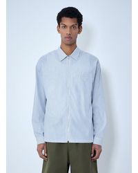 Prada - Zip-Front Stripe Shirt - Lyst