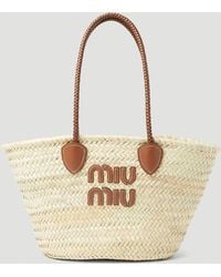 Miu Miu - Logo-patch Tote Bag - Lyst