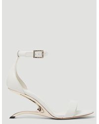 Alexander McQueen Arc Leather Heeled Sandals - White