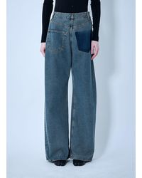 MM6 by Maison Margiela - Wide-Leg Patch Pocket Jeans - Lyst