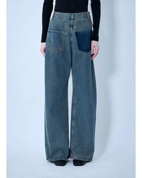 MM6 by Maison Margiela - Wide-Leg Patch Pocket Jeans - Lyst