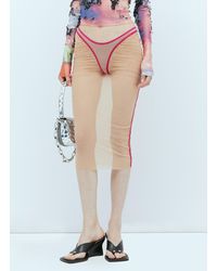DIESEL - Sheer Midi Skirt In Ruched Tulle - Lyst