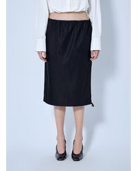 Prada - Elastic Waist Re-Nylon Midi Skirt - Lyst