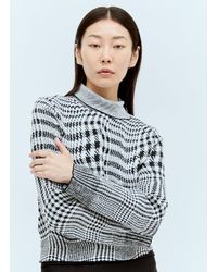 Burberry - Warped Houndstooth Wool-blend Sweater - Lyst