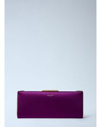 Saint Laurent - Letter Clutch Bag With Lizard Chain - Lyst